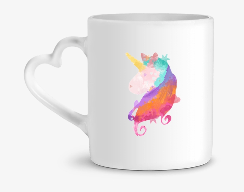 Mug Heart Watercolor Unicorn By Pinkglitter - Mug, transparent png download