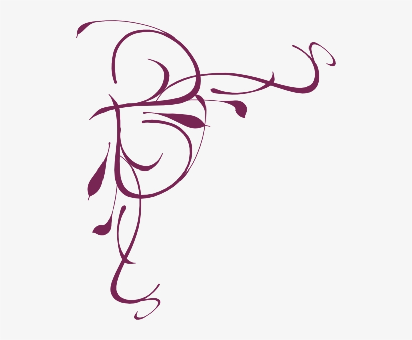 Floral Swirl Clip Art At Clker - High Resolution Border Free, transparent png download