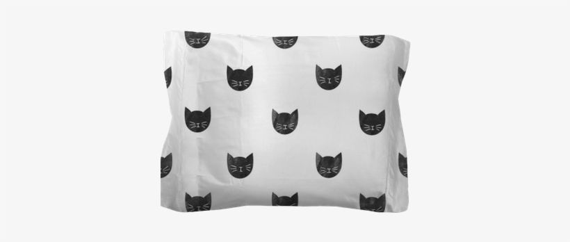 Seamless Pattern With Watercolor Black Cats - Black Cat, transparent png download