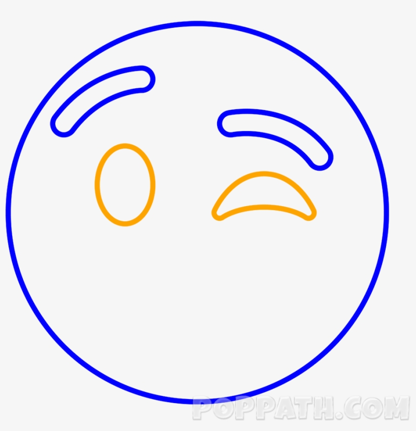 How To Draw A Kiss Emoji Pop Path - Circle, transparent png download