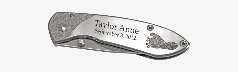 Wholesale Baby Footprint Pocket Knife Personalized - Fingerprint Memorial Jewelry: Stainless Steel Pocket, transparent png download