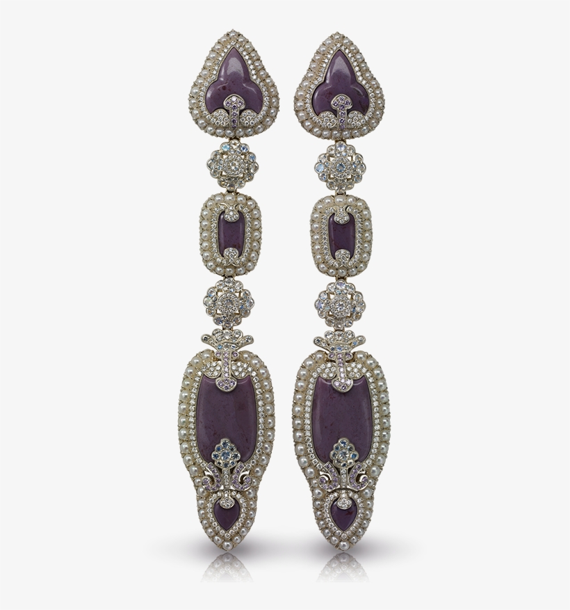 Fabergé Scheherazade Long Earrings Features Lilac Jasper, - Gold, transparent png download