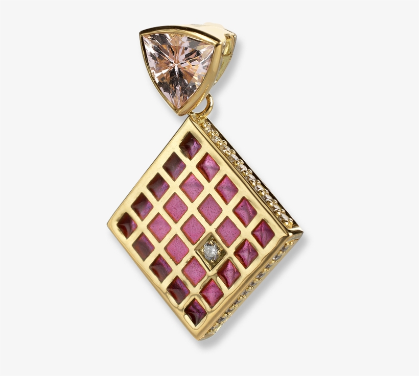 Nicole Barr Designs 18 Karat Gold Modern Necklace-pink - Diamonds & Morganite Pink Necklace - 18k Gold 18, transparent png download