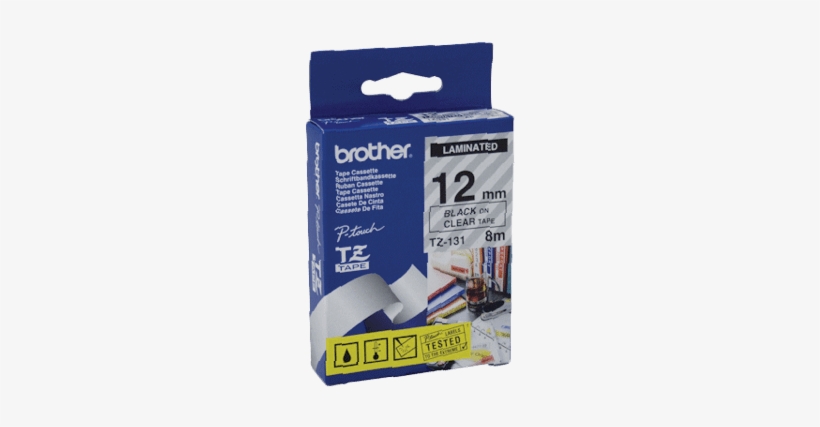 Brother P Touch Tapes, 12 Mm, Black On Clear Tape - Brother Tz-161 36mm X 8m Black, transparent png download