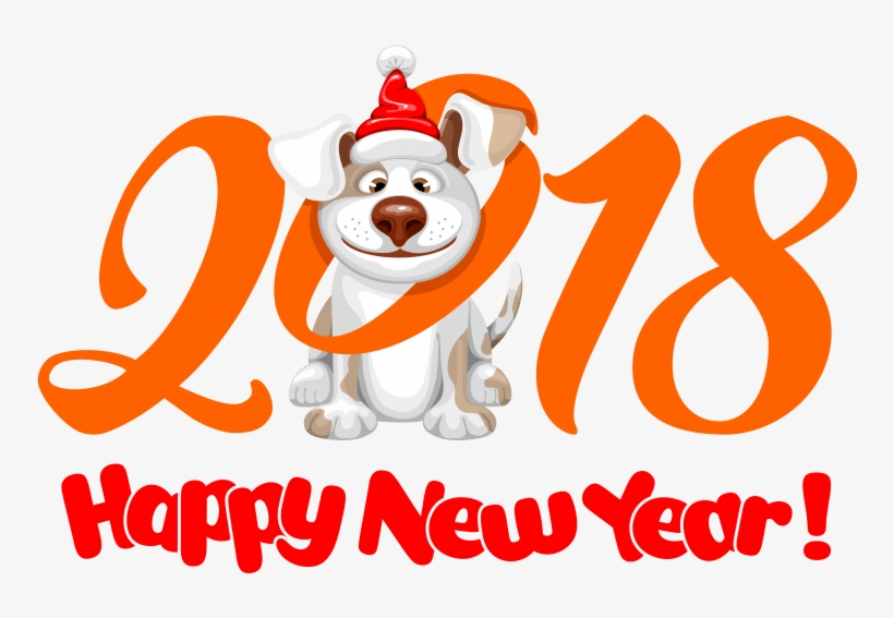 Free Png 2018 Png Cartoon Dog Png Images Transparent - Happy New Year 2018 Dog, transparent png download