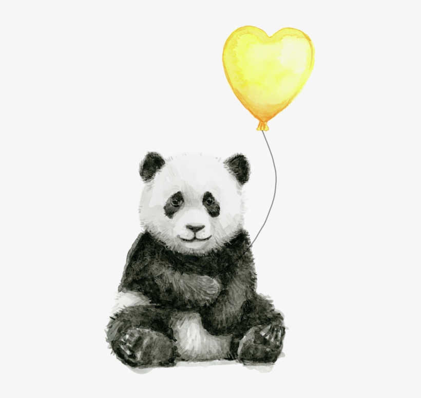 Click And Drag To Re-position The Image, If Desired - Panda Watercolor, transparent png download