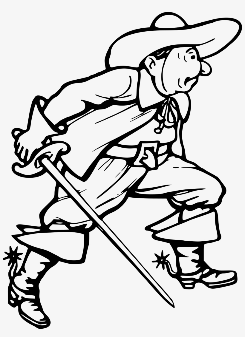 Silhouette Of Comic Hero With A Sword - Cartoon, transparent png download