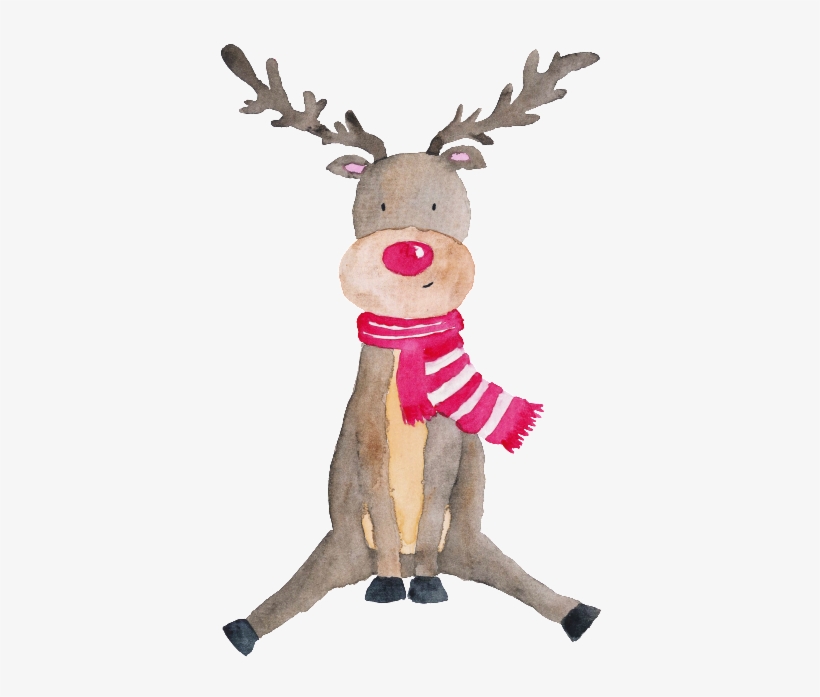 Gray Hand-painted Moose Christmas Transparent Material - Christmas Day, transparent png download