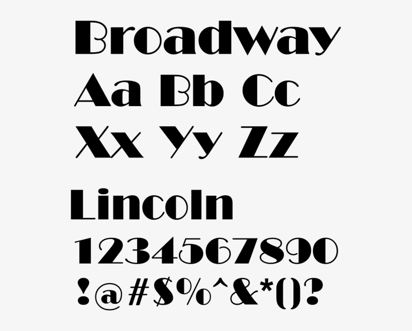 File - Broadway Charset - Svg - Broadway Font, transparent png download