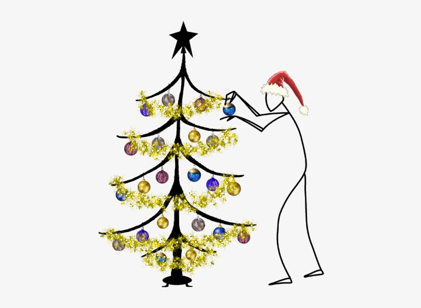 Put Tinsel On A Tree - Drawing, transparent png download