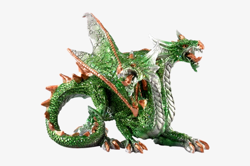 Two-headed Green Dragon Statue - Dragon, transparent png download