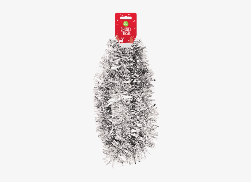 Silver Christmas Tinsel 2m - Silver, transparent png download