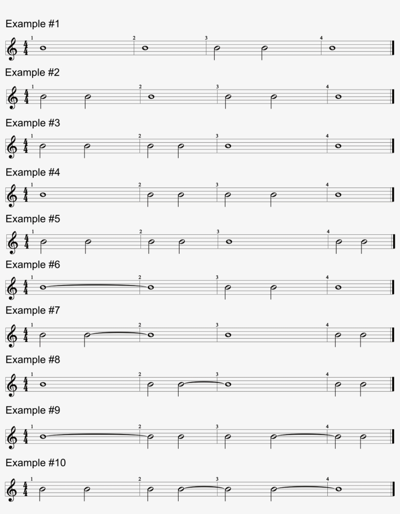 Reading Rhythm Examples 1-10 - Hoch Auf Dem Gelben Wagen Chords, transparent png download