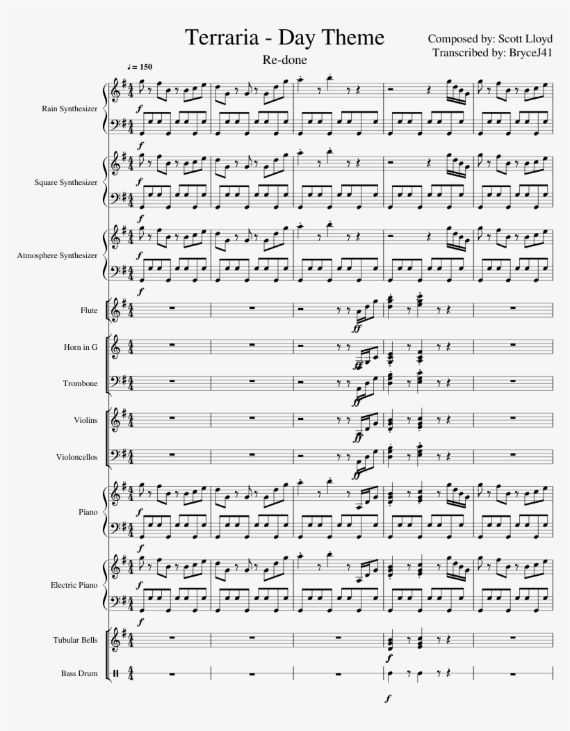 Day Theme Sheet Music Composed By Composed By - Document, transparent png download