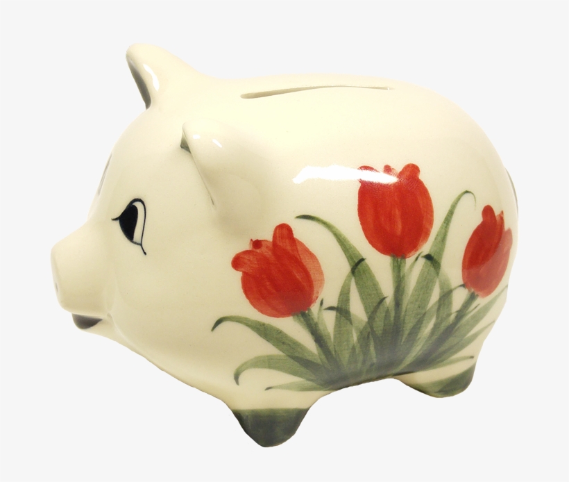 Piggy Bank Red Tulip - Ceramic, transparent png download