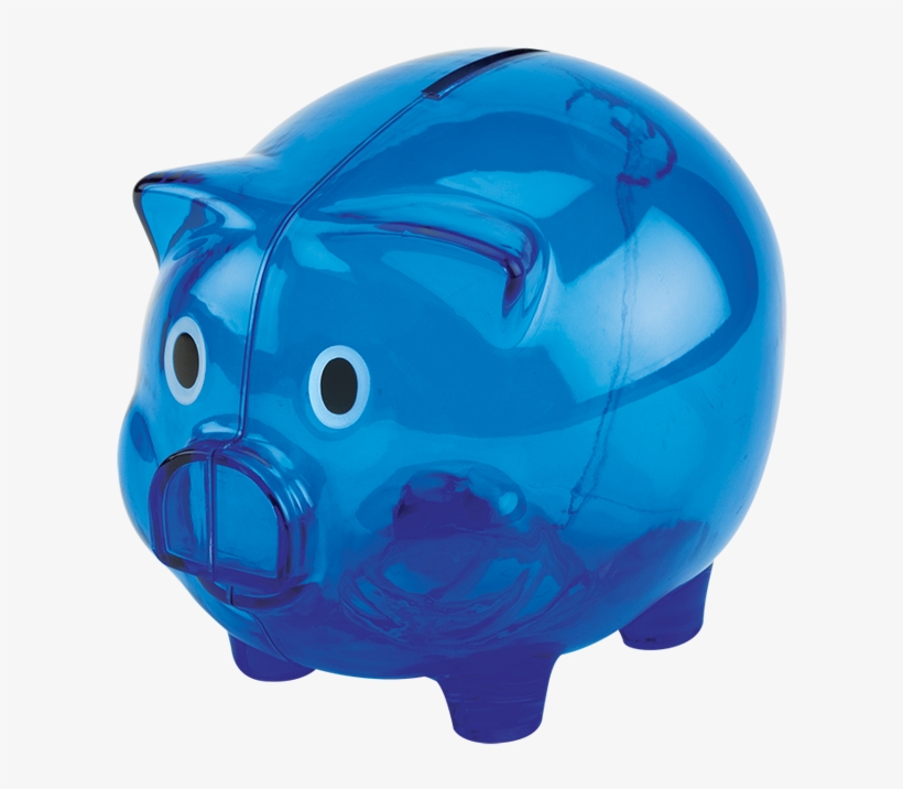 Main - Blue Clear Piggy Bank, transparent png download