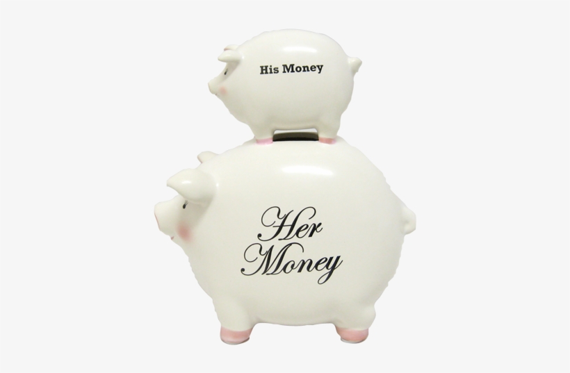 Ceramic His Money Her Money Piggy Bank 8 H 2 Pc Merry