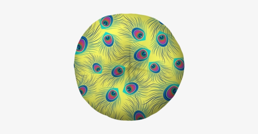 Peacock Feathers Tufted Floor Pillow - Feather, transparent png download