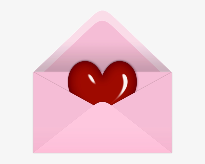 Pink Valentine Letter With Red Heart Png Clipart Picture - Letter With Hearts Png Clipart, transparent png download