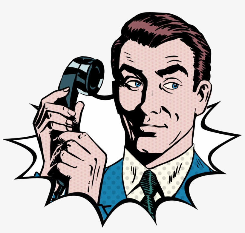Cio It Director Fresh Intranet Chops Away - Cartoon Man On Phone Png, transparent png download