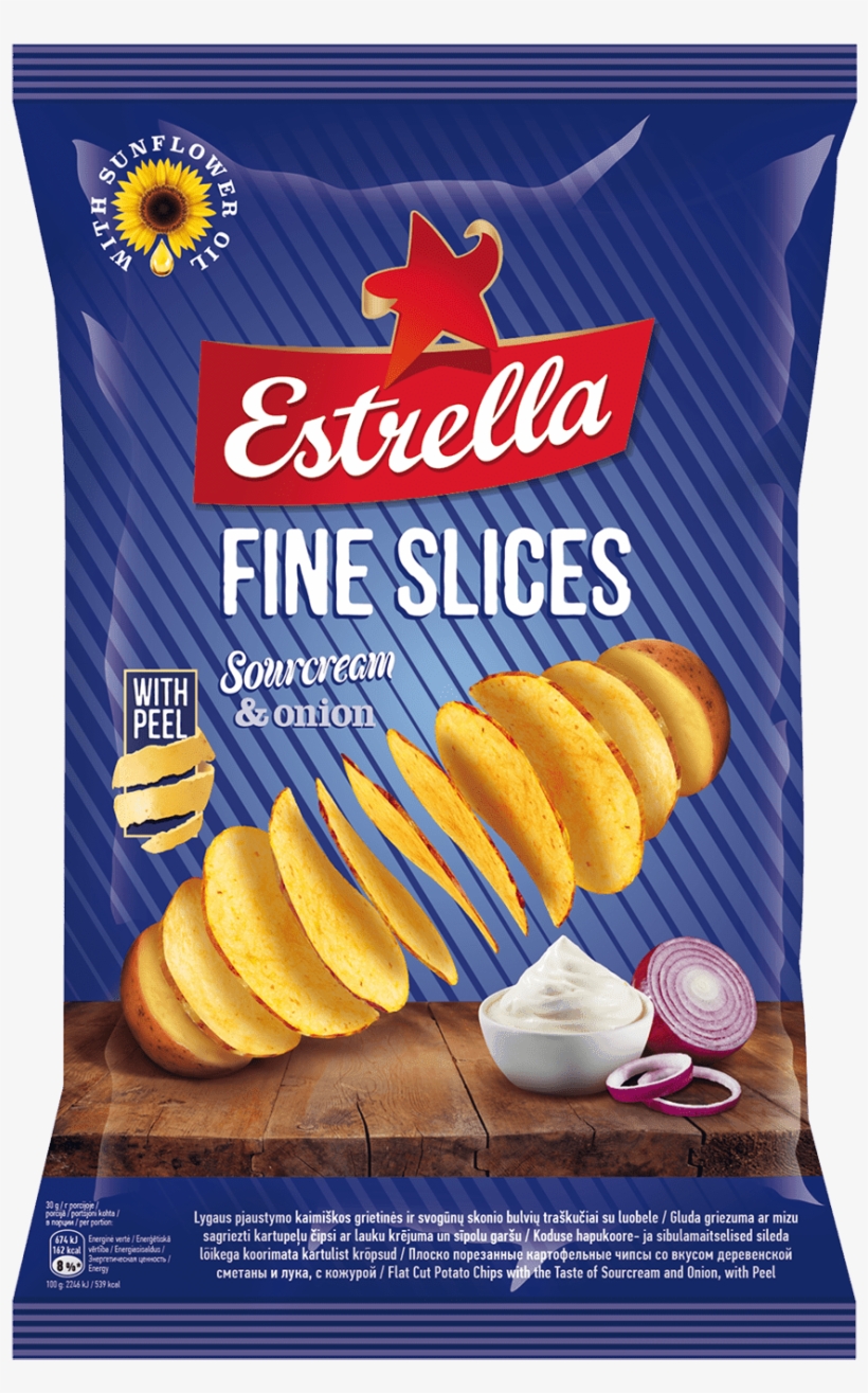 Estrella Fine Slices Sourcream And Onion - Fine Slices, transparent png download