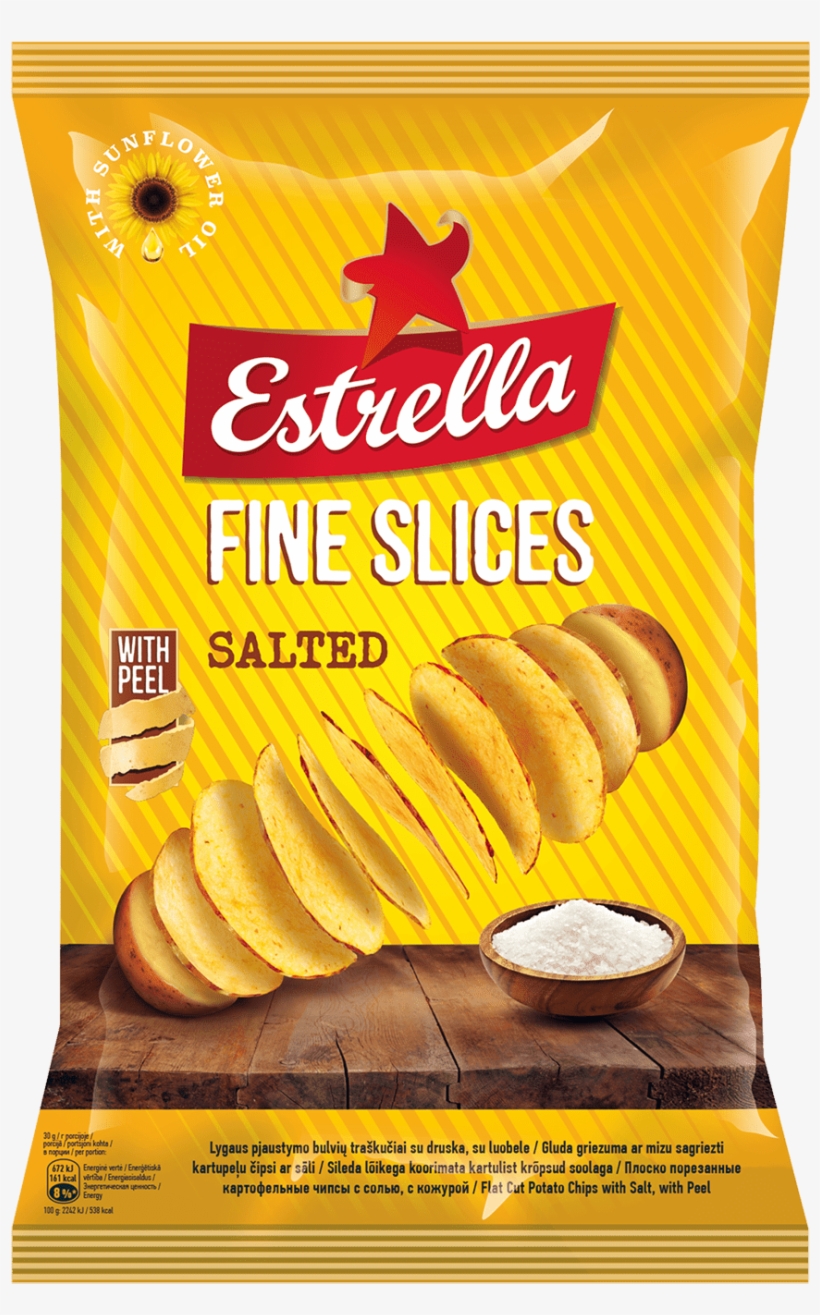 Estrella Fine Slices Salted - Estrella Chips, transparent png download