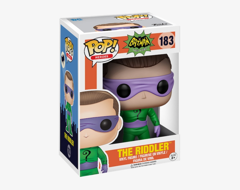 Batman Tv Series The Riddler Pop Vinyl Figure By Funko - Pop Heroes: Dc Heroes - Riddler, transparent png download