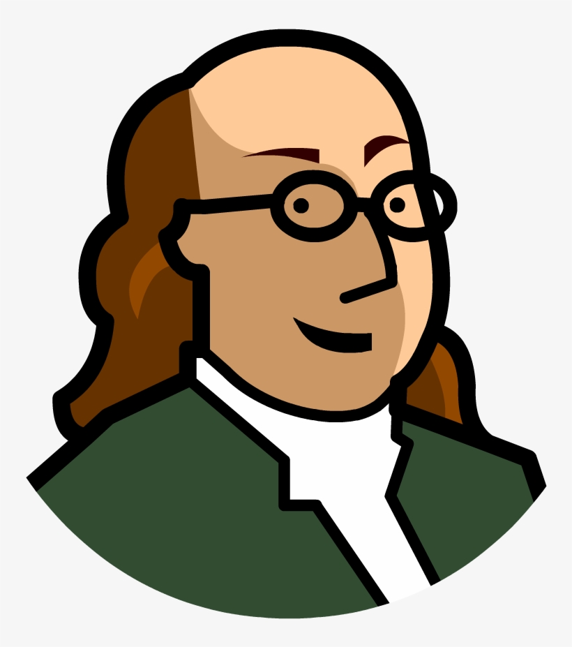 Time Zone X - Ben Franklin Cartoon Face, transparent png download