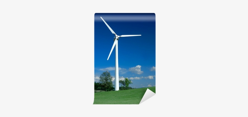 Beautiful Meadow With One Wind Turbine Wall Mural • - Wind Turbine, transparent png download