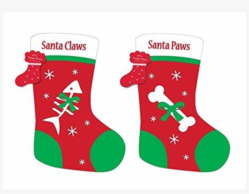 Dog 'santa Paws' Christmas Stocking - Pet Xmas Stocking Santa Claws, transparent png download