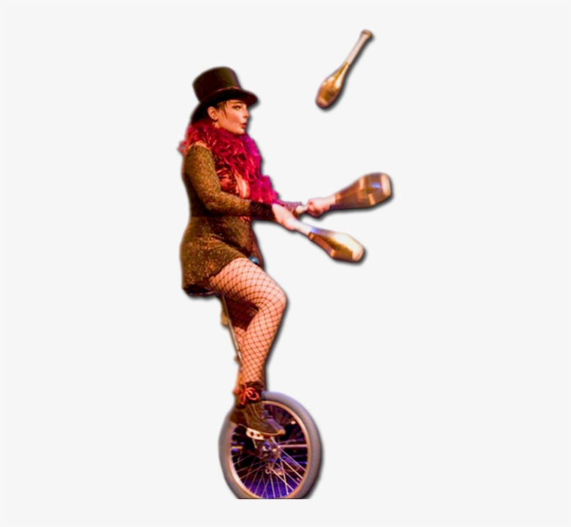 Girl Juggling On Unicycle, transparent png download