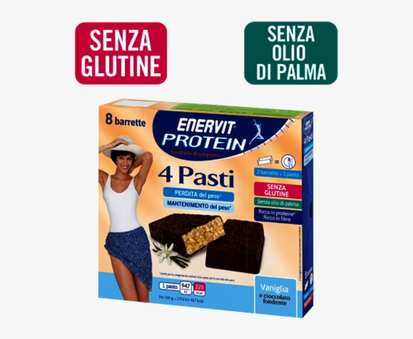 Sostituisci 2 Pasti Al Giorno Per Aiutarti A Perdere - Enervit Protein 4 Pasti 8 Bars Of 27 Grams Cereals, transparent png download
