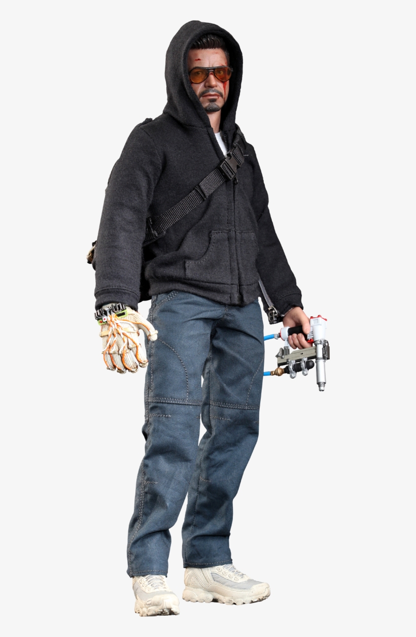 Tony Stark - Hot Toys Robert Downey Jr The Mechanic Figure From, transparent png download