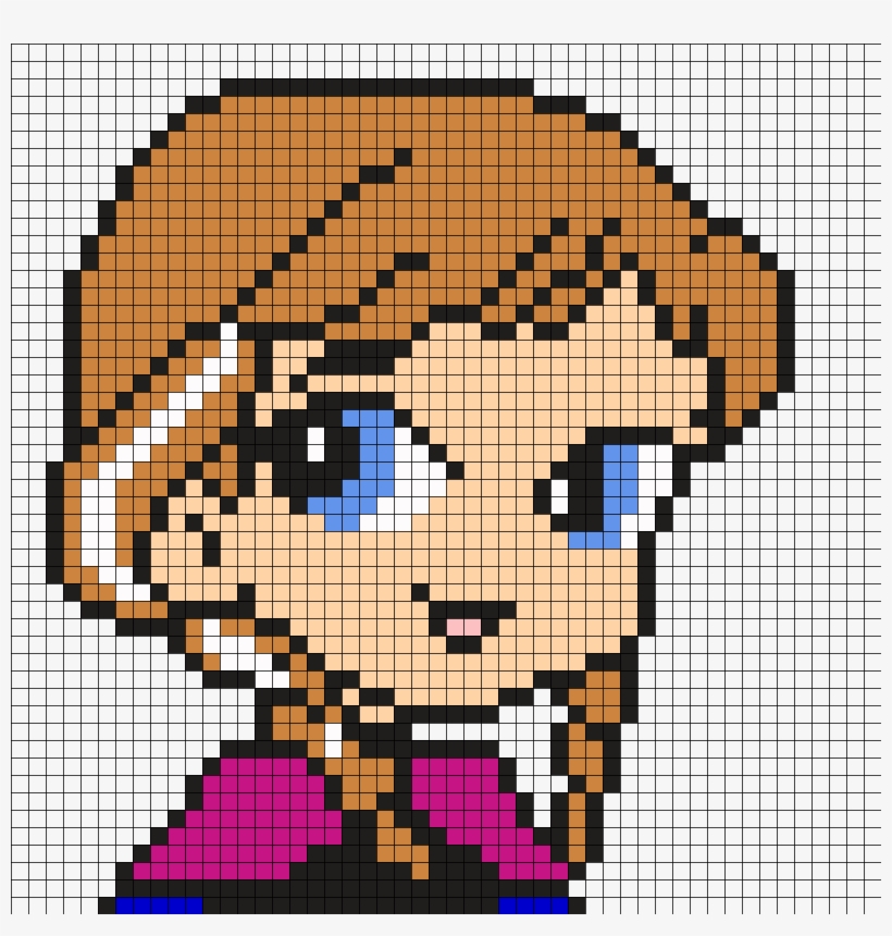 Anna Frozen Perler Bead Pattern / Bead Sprite - Pequeno Frozen Em Ponto Cruz, transparent png download