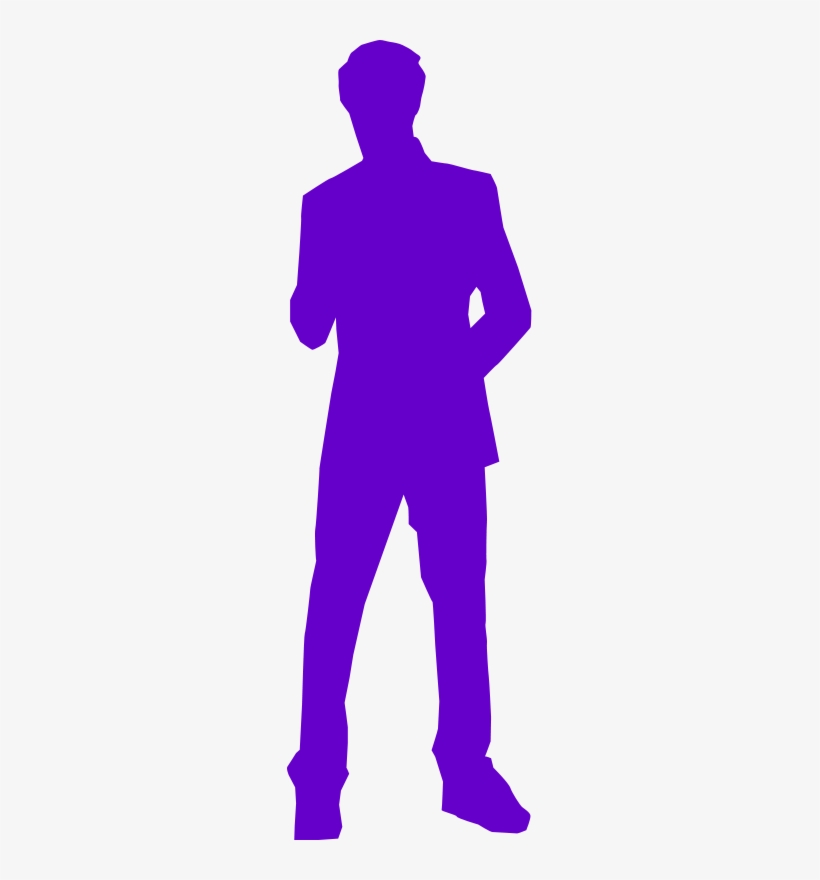 A Man In A Suit - Purple Man Silhouette, transparent png download