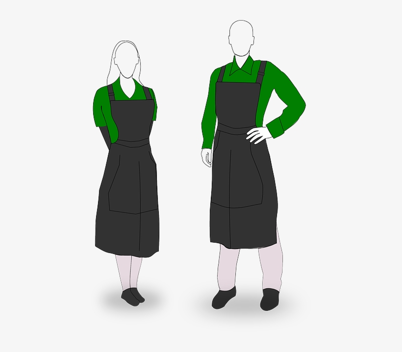 Apron, Bar, Cafe, Waiter, Waitress, Man, Woman, Work - ผ้า กัน เปื้อน เวก เตอร์, transparent png download