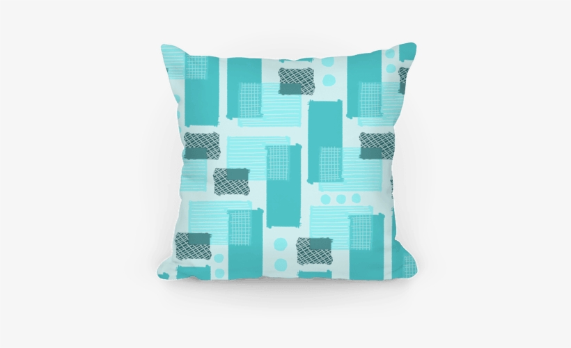 Teal Geometric Pattern Pillow - Cushion, transparent png download