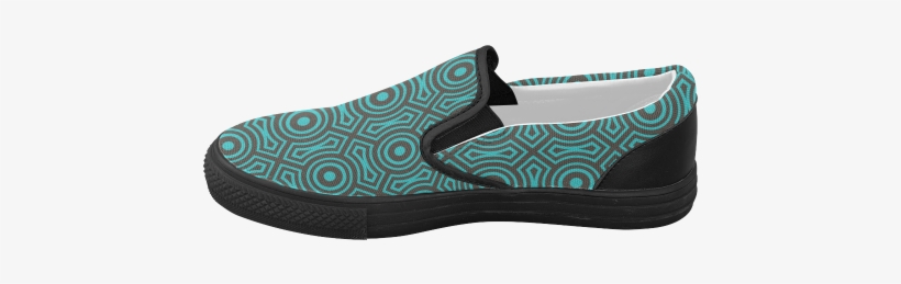 Blue Geometric Pattern Women's Slip-on Canvas Shoes - Book Pattern Black Women's Slip-on Canvas Shoes, transparent png download