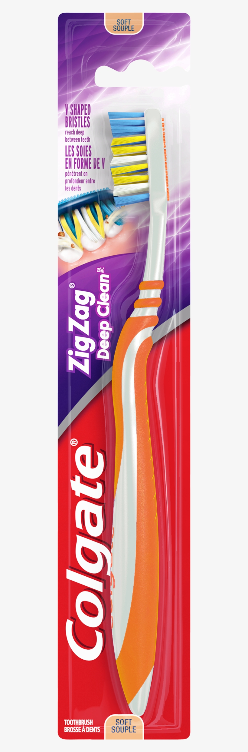 Colgate Zig Zag Deep Clean Toothbrush, Soft - Colgate Zig Zag Soft, transparent png download