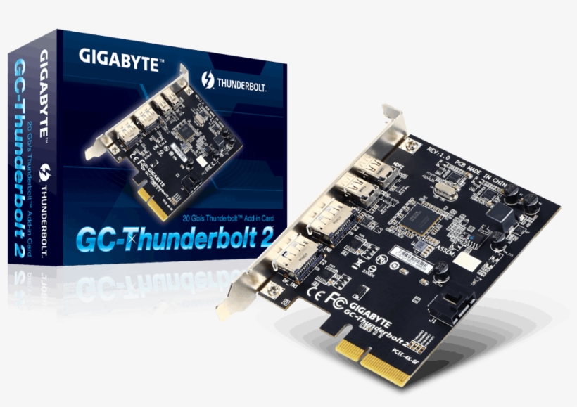 Gc-thunderbolt 2 - Gigabyte Dual-port 20gb/s Thunderbolt 2 Card For Gigabyte, transparent png download