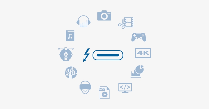 Single Cable Docking With Thunderbolt - Thunderbolt 3 Logo, transparent png download