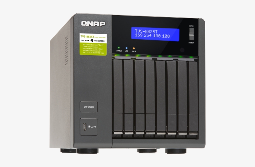Thunderbolt™ 2 Nas Supports Eight - Qnap Tvs-882st2 Nas Server - Sata 6gb/s, transparent png download