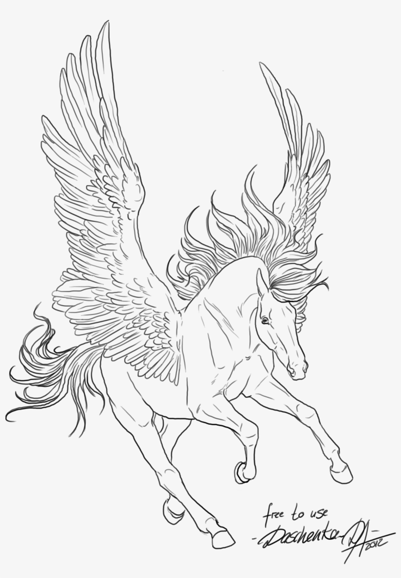 Popular Images - Pegasus Lineart Transparent, transparent png download