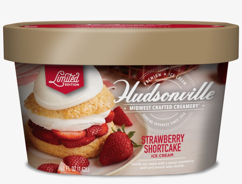 Strawberry Shortcake Carton - Hudsonville Strawberry Shortcake Ice Cream, transparent png download