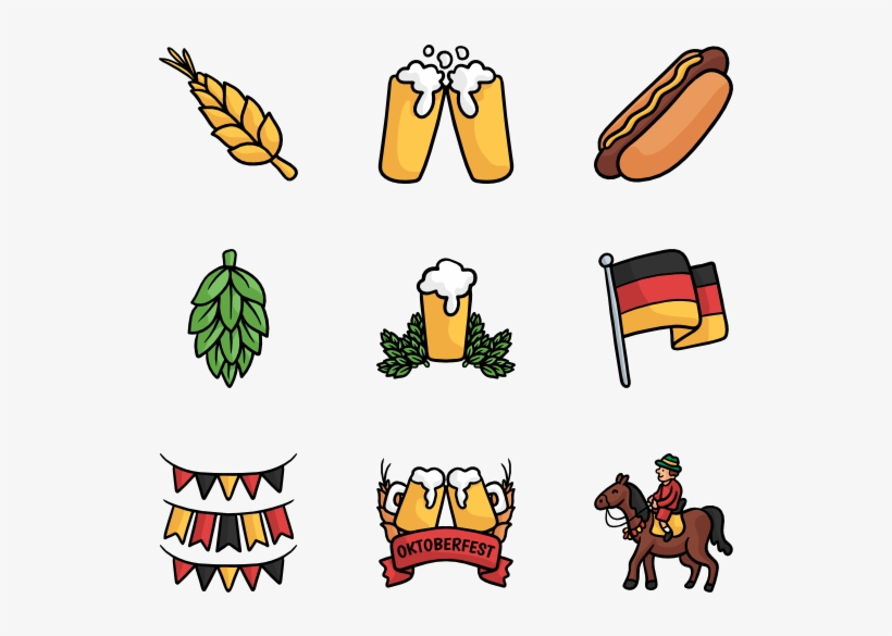 Oktoberfest 50 Icons - Oktoberfest Celebration Shirt - German Beer Festival, transparent png download
