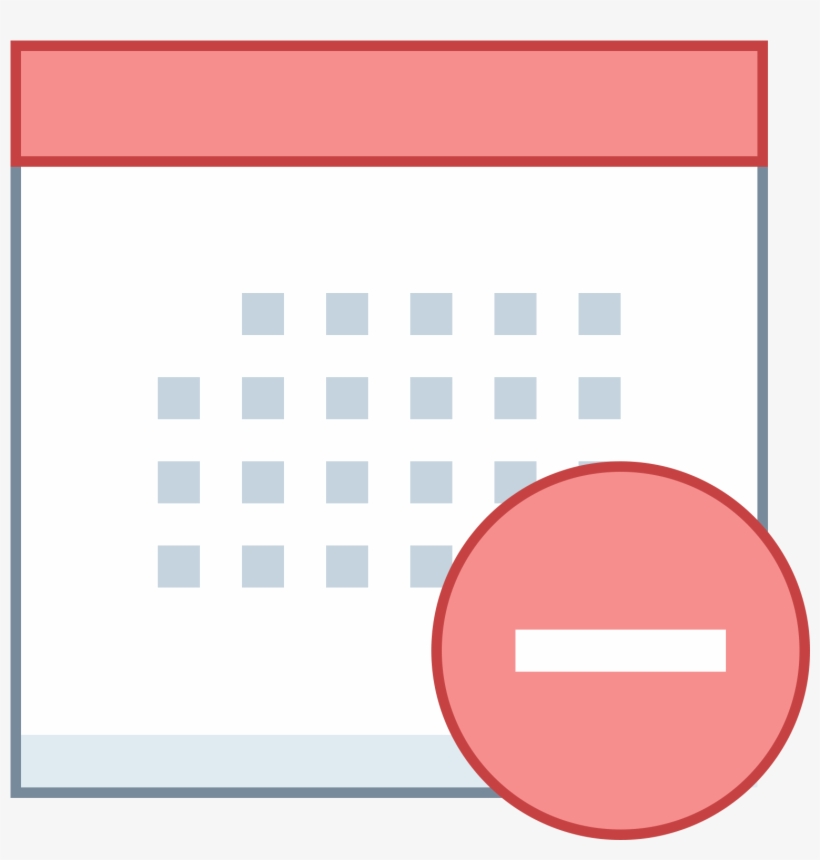 Calendar Minus Icon - Calendar, transparent png download