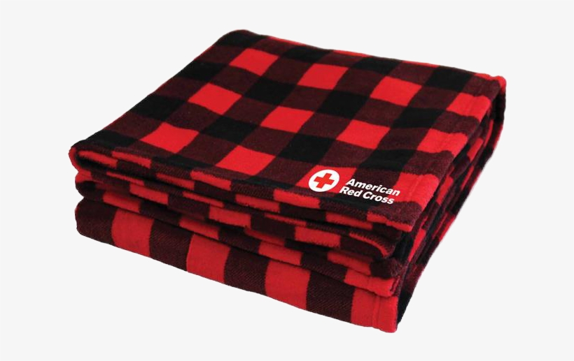 Fleece Blanket Black & Red Checkered Fleece Blanket - American Red Cross Fleece Blanket Black & Red Checkered, transparent png download