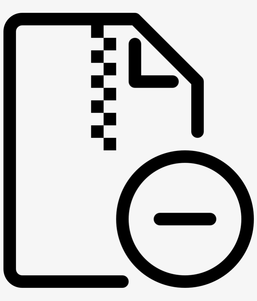 Zip Action Minus - Icon, transparent png download