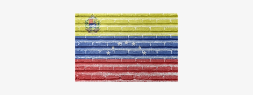 Póster Bandera De Venezuela En Una Vieja Pared De Ladrillos - Brick, transparent png download