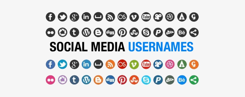 Usernames - Alternative Social Media Icons, transparent png download